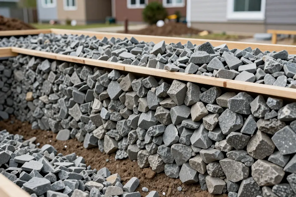 How thick should the compacted gravel sub-base usually be?
