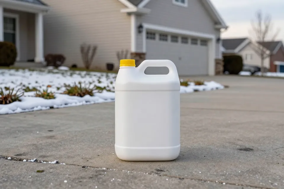 Rock salt damages concrete mainly through...