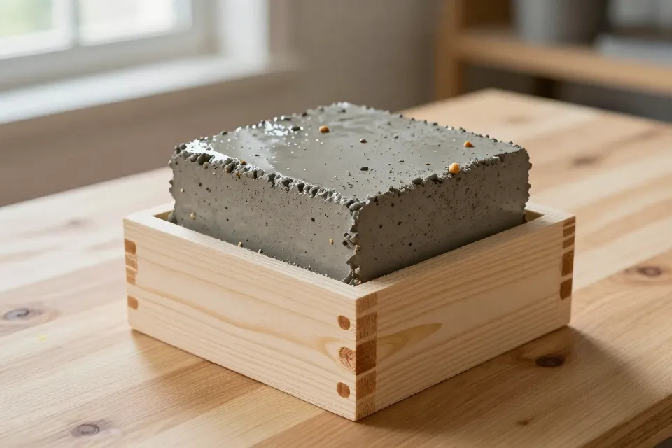 In a fresh concrete slab, what does 'bleeding' describe?