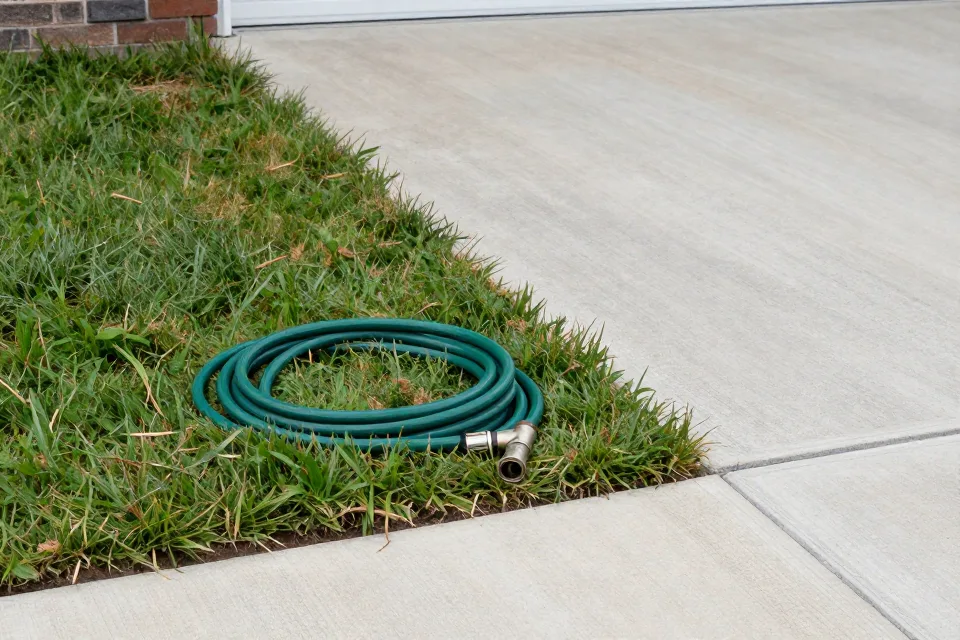 If the whole edge of the driveway sags toward the lawn, the likely cause is: