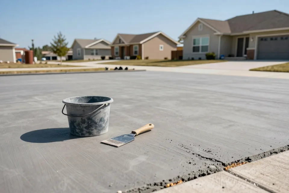 The best time to patch a driveway crack is: