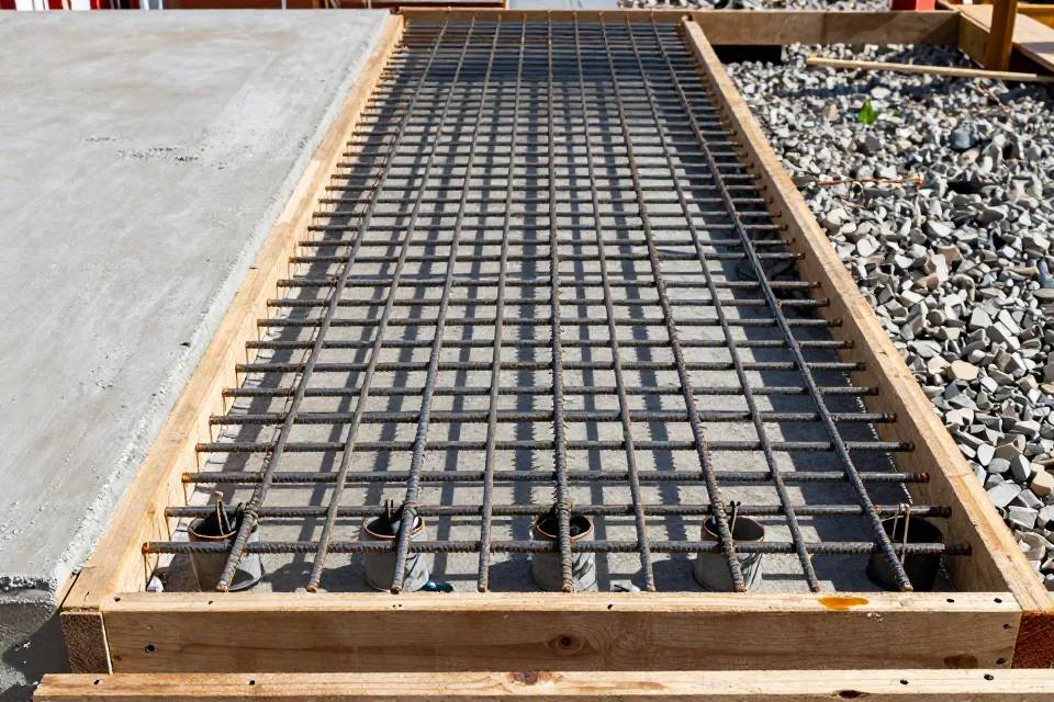 Workers set rebar directly against the form boards. Which is true about this?