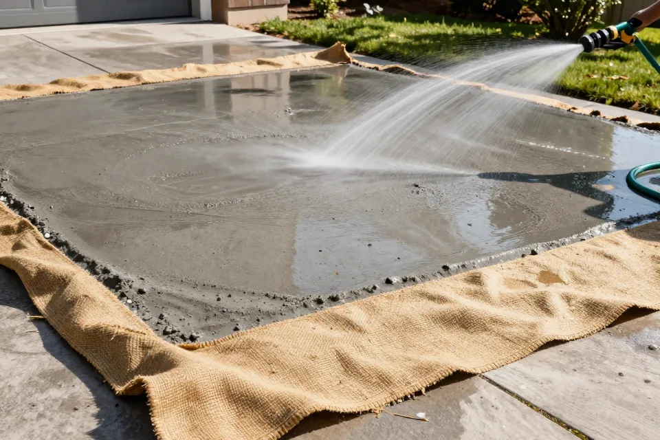 Fresh concrete is left to dry in hot sun without being kept wet. What happens?